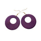 Simple Wood Natural Round Dangle Earrings Women Party Wedding Jewelry Dangle
