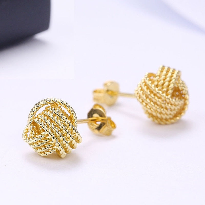 Knot Woman Girl Party Gift Twisted Stud Earrings Female Fashion Jewelry Gift for