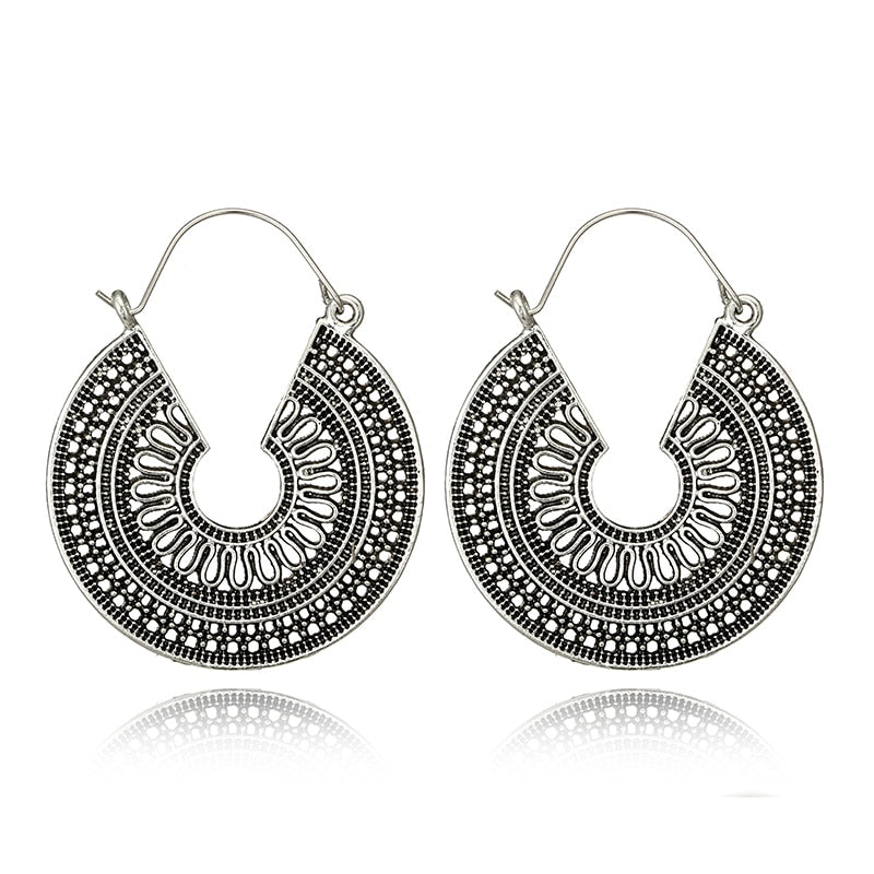 Ancient Style Hoop Earrings Trendy Women Fashion Earrings Jewelry Gift