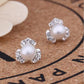 Pearl Flower Stud Earrings Women Art Fashion Cartoon Earrings Creative Jewelry