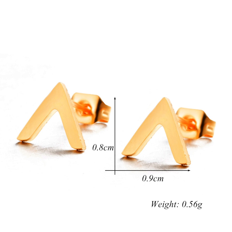 V Shaped Mini Stud Earring Stylish Women Girl Gift Jewelry Cute Earrings