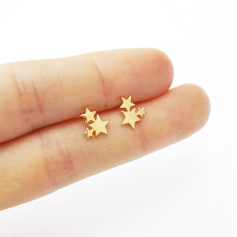 Stars Mini Studs Earring Cute Female Ear Ornament Charm Jewelry Accessory