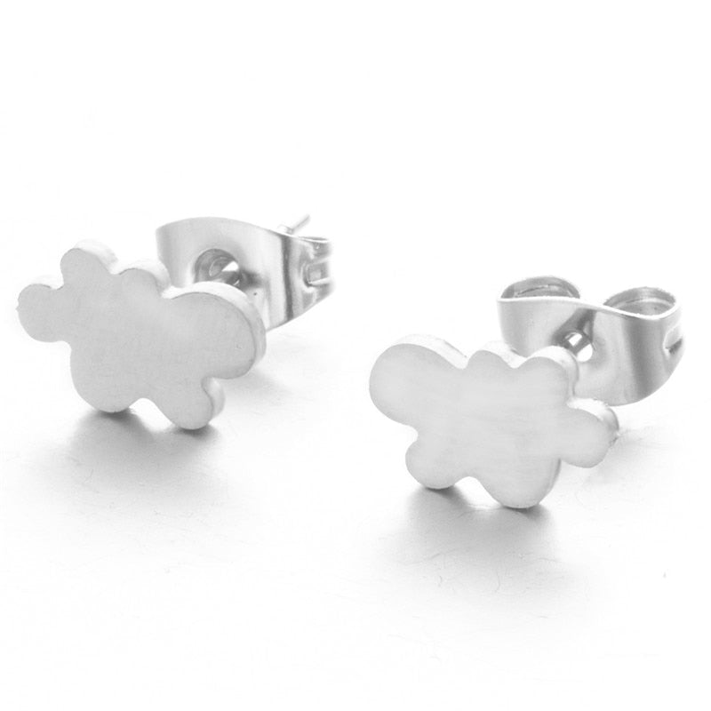 Cartoon Puffy Cloudy Stud earrings Women Girl Party Stainless Steel Jewelry