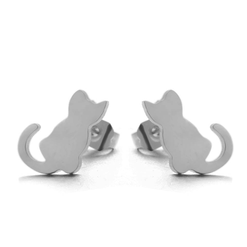 Cat Mini Studs Earring Cute Female Ear Ornament Charm Jewelry Accessory