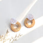 15 Styles Handmade Geometric Wooden Big Hollow Out Square Rattan Straw Drop