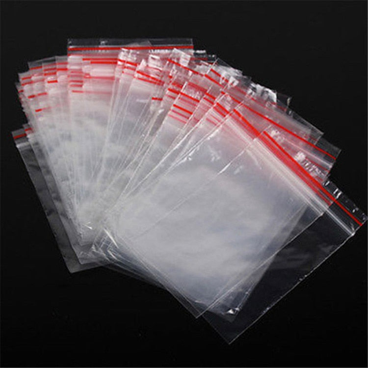 100pcs High Clear Small Plastic Gifts Jewelry Zip-lock Bag Hardware Bracelets