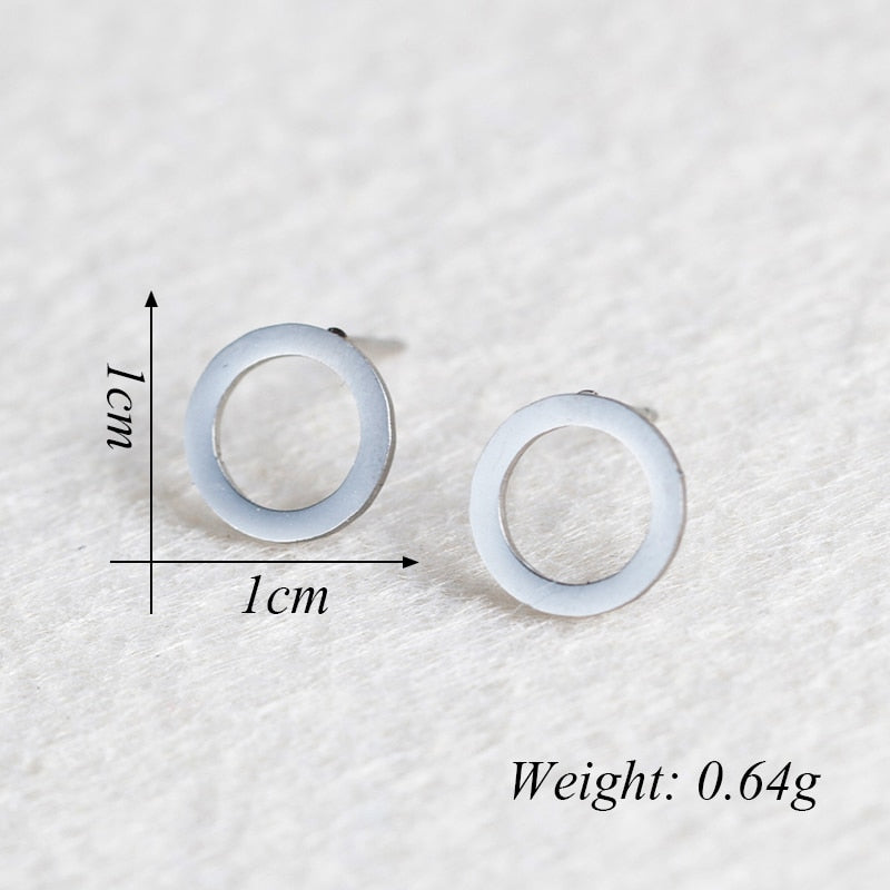 Minimalistic Circle Studs Earring Cute Female Ear Ornament Charm Jewelry