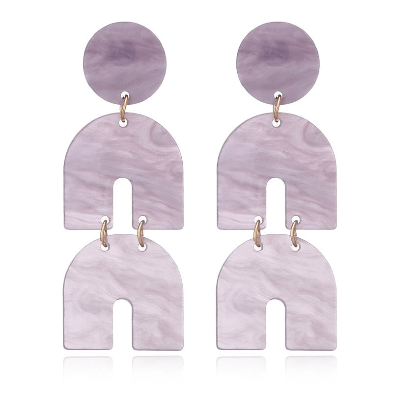 Acrylic Arch Drop Earrings Women Girl Party Gift Fashion Ear Jewelry Accessories