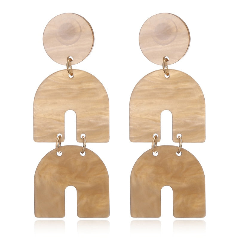 Acrylic Arch Drop Earrings Women Girl Party Gift Fashion Ear Jewelry Accessories