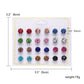 12 Pairs Crystal Simulated Pearl Colorful Stud Earrings Women Ear Accessory