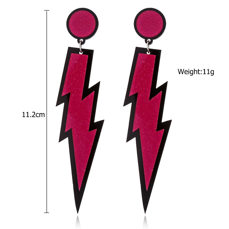 5 Styles Acrylic Lightning Dangle Earrings Cartoon Ear Pendants Accessories