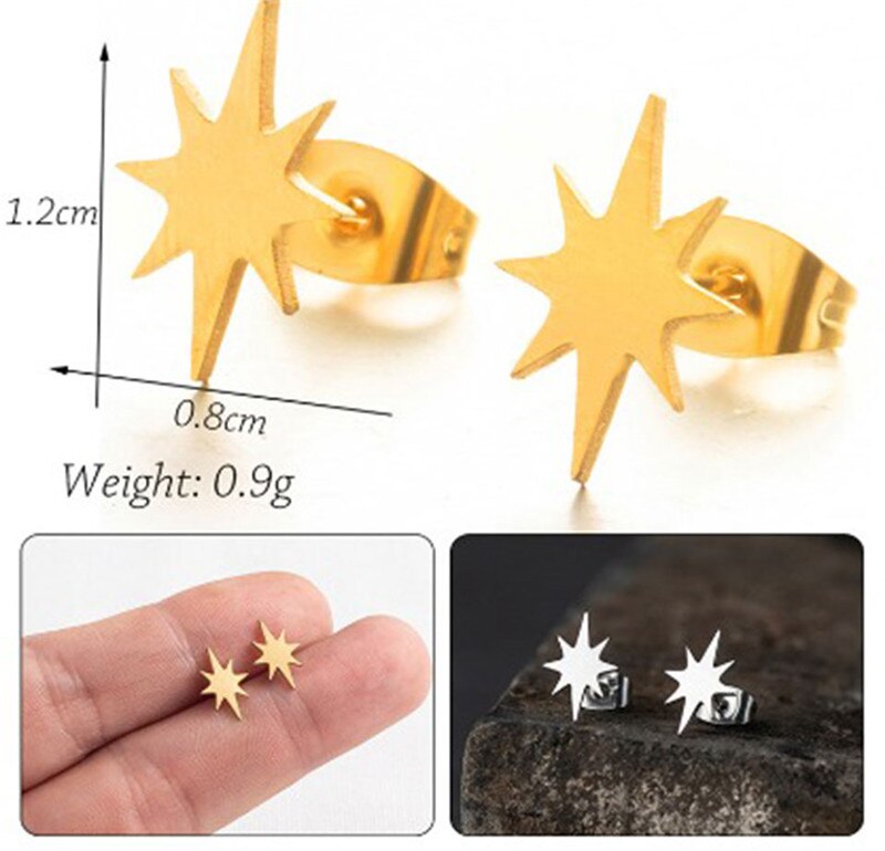 Small DIY Creative Cartoon Stud Earrings Women Girl Party Stainless Steel