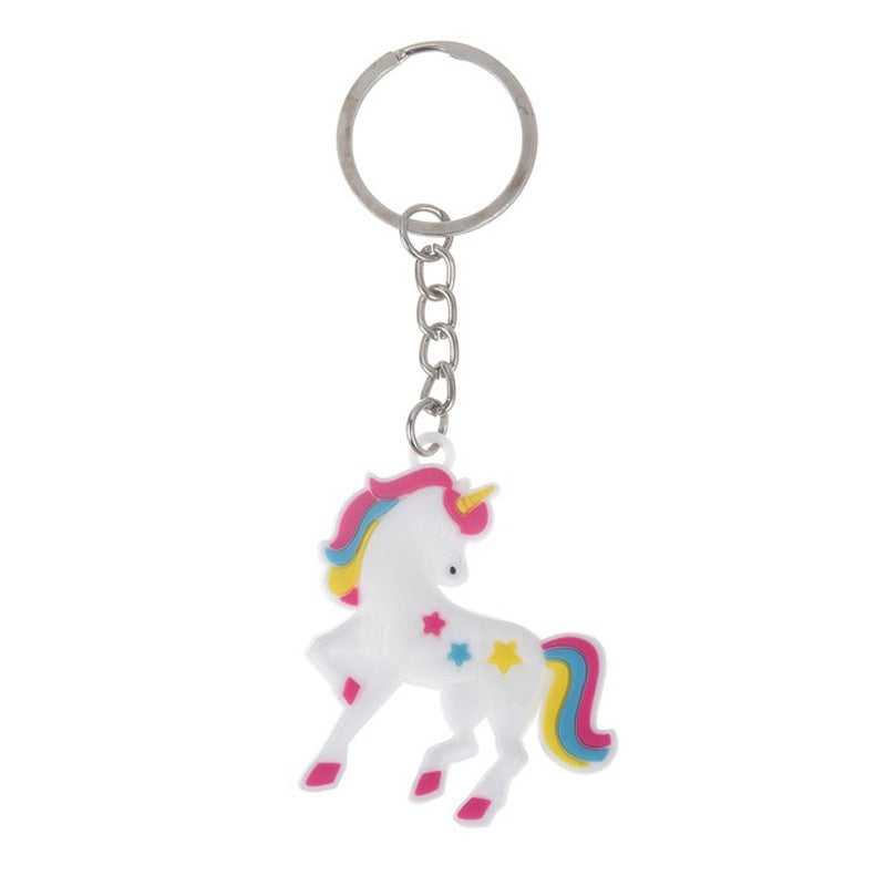 10 Styles Diy Cute Fairytale PVC Unicorn Keychain Multi-style Horse Key Rings