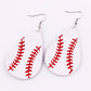 Baseball Ball Pendant PU Leather Lady Cute Drop Earrings for Women Jewelry Girls
