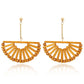 Fan Shaped Bamboo Braid Drop Earrings Modern Women Stylish Gift Jewelry Ear