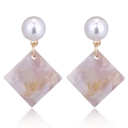 Colorful Acrylic Square Simple Drop Earrings Women Girl Party Gift Fashion Ear