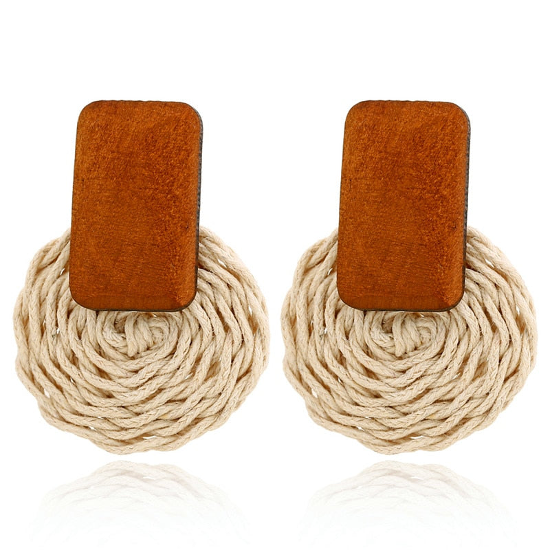 29 Styles Handmade Bamboo Braid Drop Earrings Modern Women Stylish Gift Jewelry