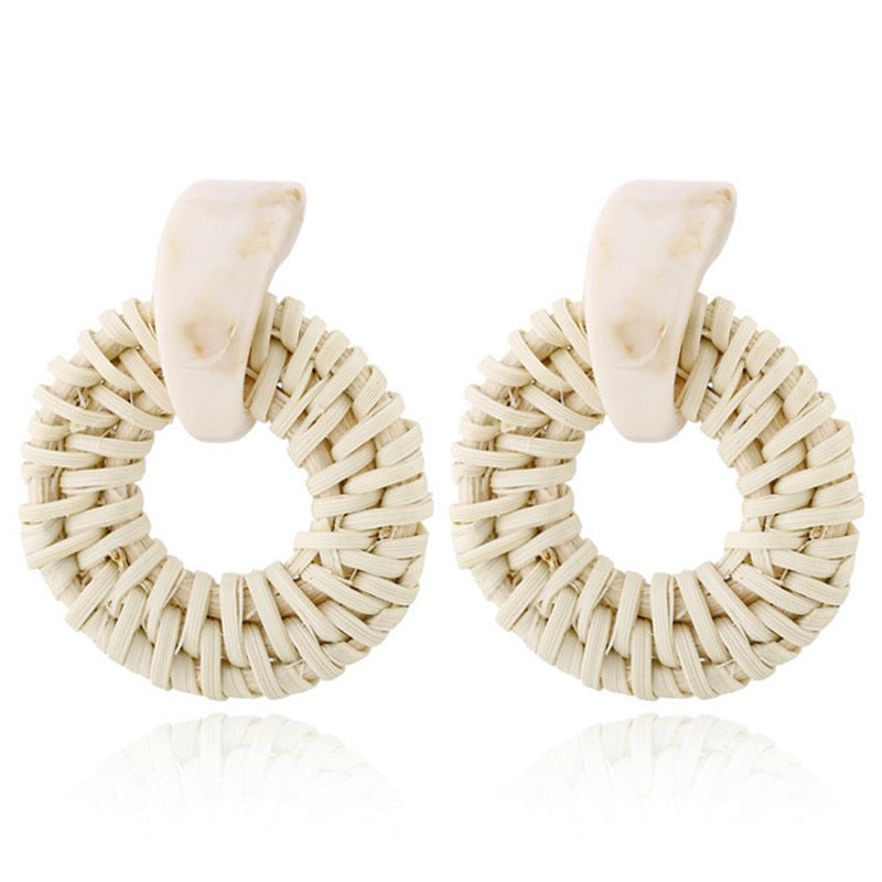 29 Styles Handmade Bamboo Braid Drop Earrings Modern Women Stylish Gift Jewelry