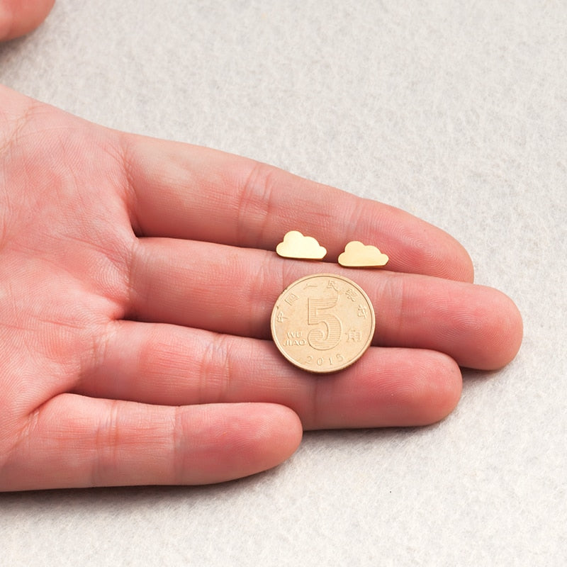 Creative Cute Cloud Mini Stud Earrings For Woman and Girls Female Stainless