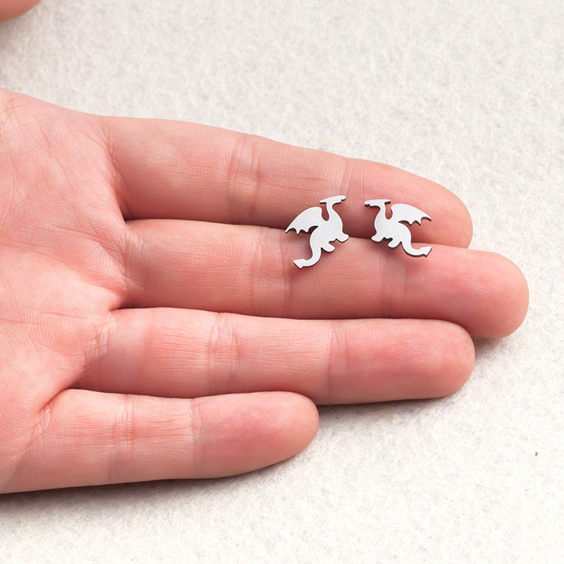 Dragon Mini Stud Earring Stylish Women Girl Gift Jewelry Cute Earrings