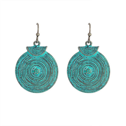 Turquoise Blue Round Dangle Earrings for Girls Women Birthday Gift Lovely