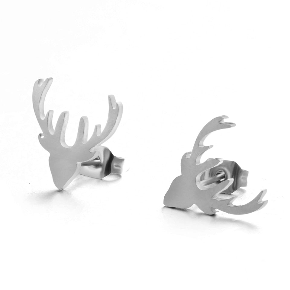 Antlers Mini Studs Earring Cute Female Ear Ornament Charm Jewelry Accessory