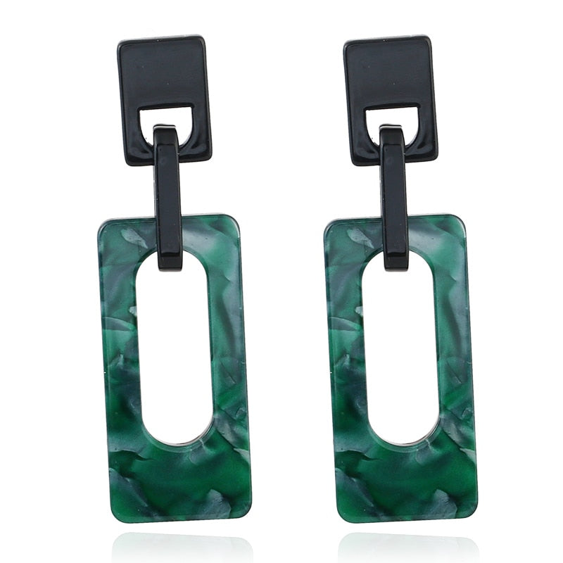 Acrylic Rectangular Drop Earrings Women Girl Party Gift Fashion Ear Jewelry