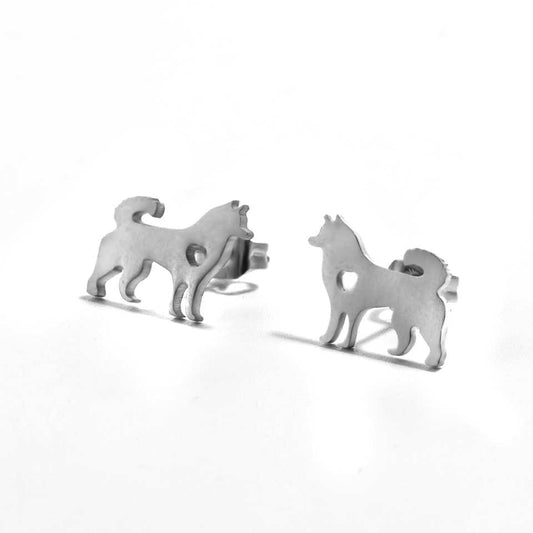 Stainless Steel Doggy Stud Earrings For Women girls Ear Ornaments jewelry