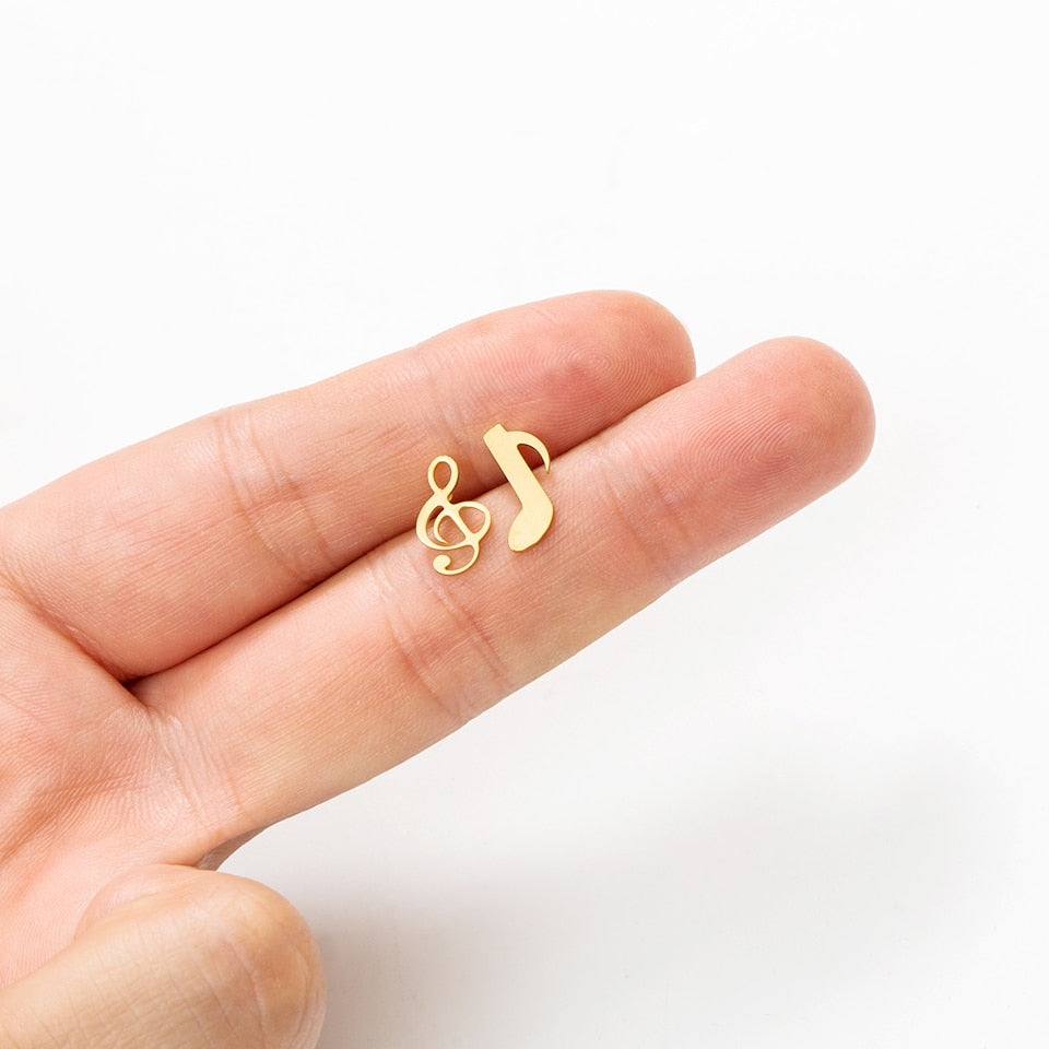 Music Note Mini Stud Earring Stylish Women Girl Gift Jewelry Cute Earrings