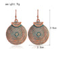 Round Textured Bronze Design Dangle Earrings for Girls Women Birthday Gift