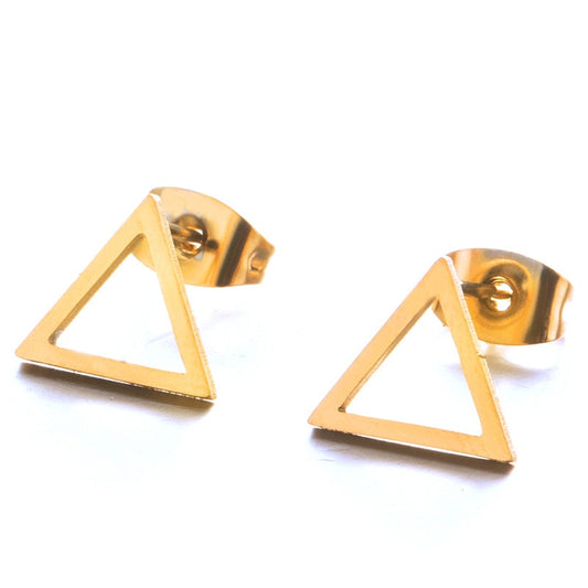 Cute Triangle Small Shape Stud earrings Women Girl Party Stainless Steel Jewelry