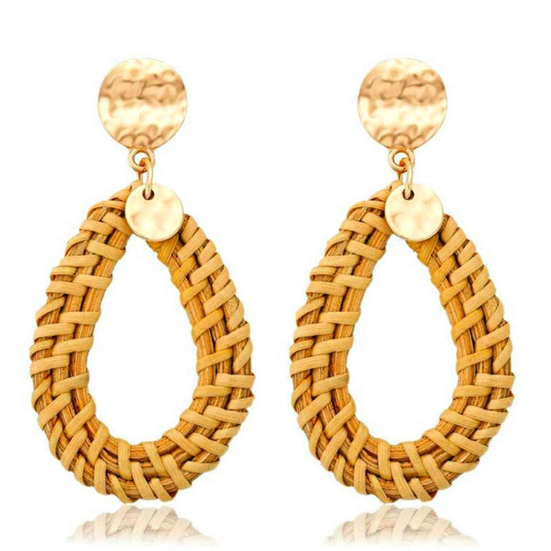 29 Styles Handmade Bamboo Braid Drop Earrings Modern Women Stylish Gift Jewelry