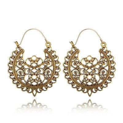 Vintage Ethnic Earring Geometric Antique Hoop Dangle Earrings Trendy Women