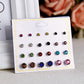 12 Pairs 4 Sizes Multicolor Stud Earrings Women Ear Accessory Jewelry Birthday