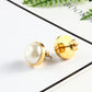 Button Imitation Pearl Stud Earring Wedding Party Birthday Gift Jewelry Cute