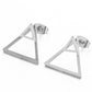 Double Small Triangle Stud Earrings Women Girl Party Stainless Steel Jewelry