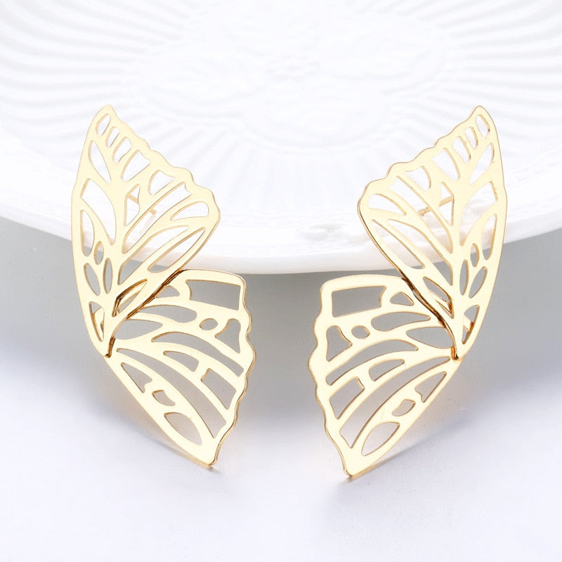 Hollow Butterfly Wings Stud Earring Wedding Party Birthday Gift Jewelry Cute