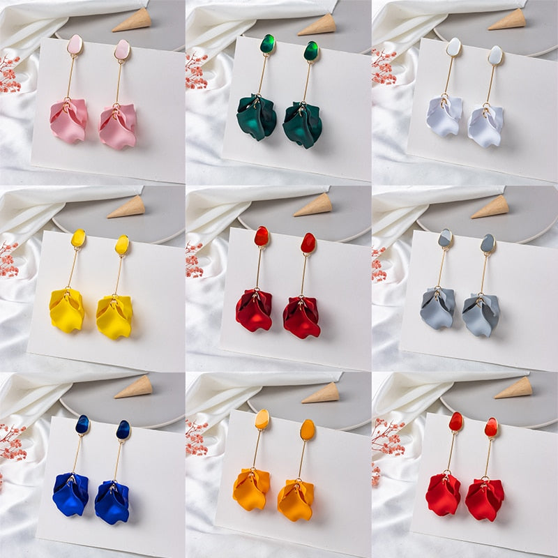 36 Styles Flower Acrylic Petals Dangle Earrings Women Travel Fashion Cartoon