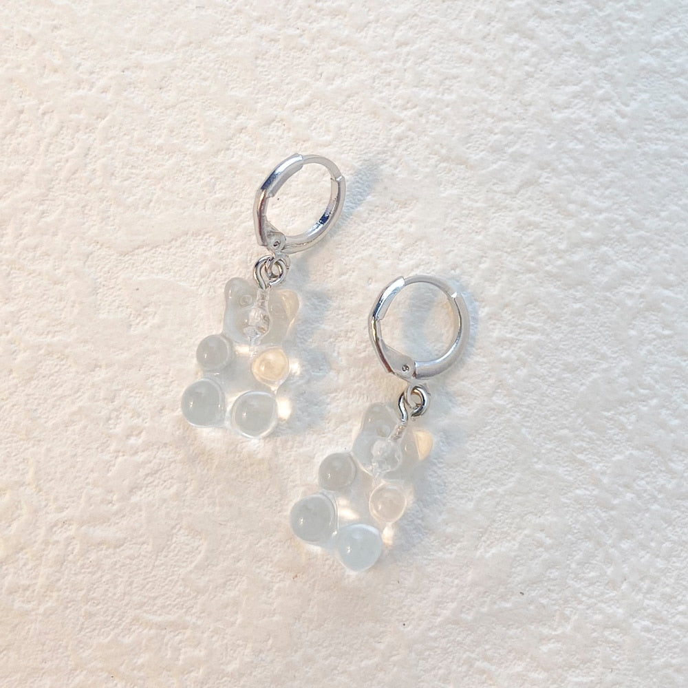 Clear Bear Lady Cute Dangle Earrings for Women Jewelry Girls Earrings