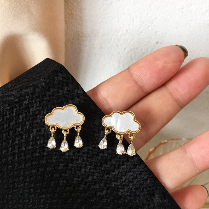 Rain Clouds Stud Earrings Women Gift Wedding Party Fashion Jewelry Accessories