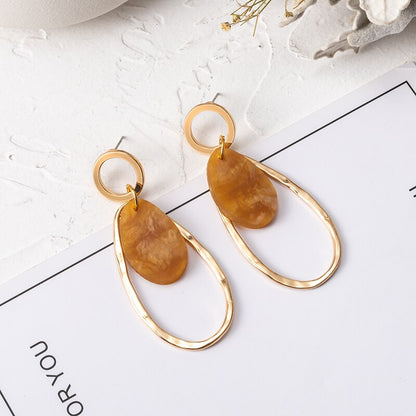 Amber Color Dangle Earrings Women Party Wedding Jewelry Dangle Gifts Earrings