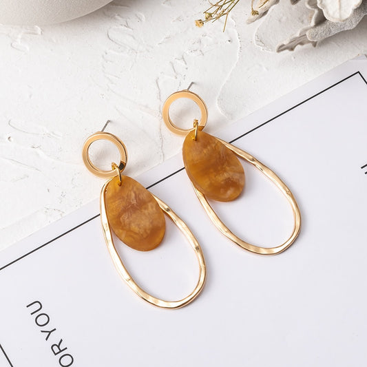 12 Styles Geometric Brown Acrylic Dangle Earrings Women Party Wedding Jewelry