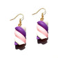 Purple Twist Resin Handmade Candy Drop Earrings Cartoon Art Women Party Jewelry