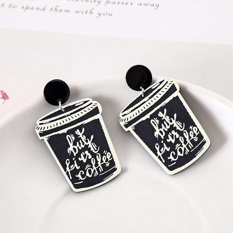 51 Styles Robot Donut Panda Lightning Drop Earrings Women Travel Fashion Cartoon