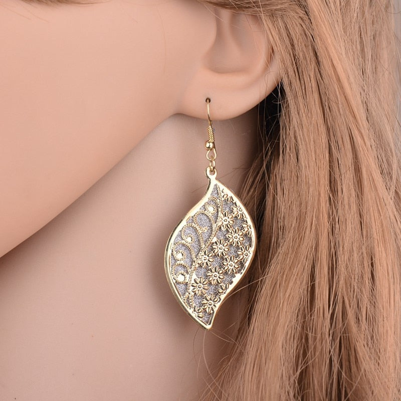 Flower Field Pattern Dangle Earrings Fashion Party Girls Pendant Earrings Women