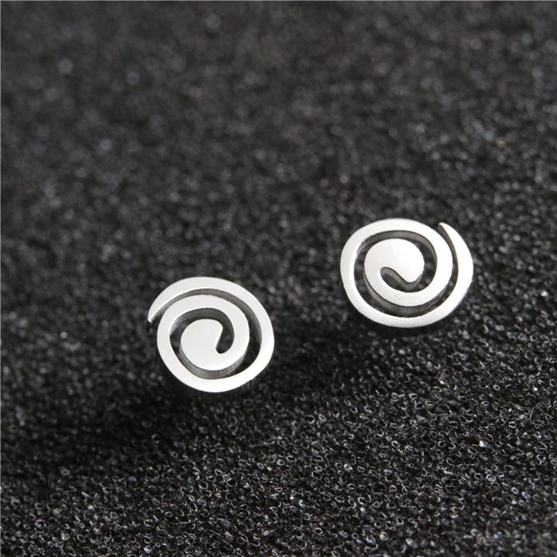 12 Styles Tiny Minimalist Stainless Steel Stud Earrings Women Jewelry Small