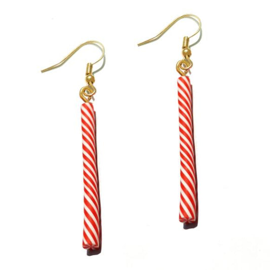 Red Caramel Stick Drop Earrings Cartoon Art Women Party Jewelry Ear Fashion