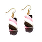 Pink Black Braid Resin Handmade Candy Drop Earrings Cartoon Art Women Party