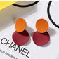 Orange Red Round Drop Earrings Cartoon Art Women Party Jewelry Ear Fashion