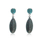Blue Feather Texture Dangling Drop Earrings Female Fashion Earrings Jewelry
